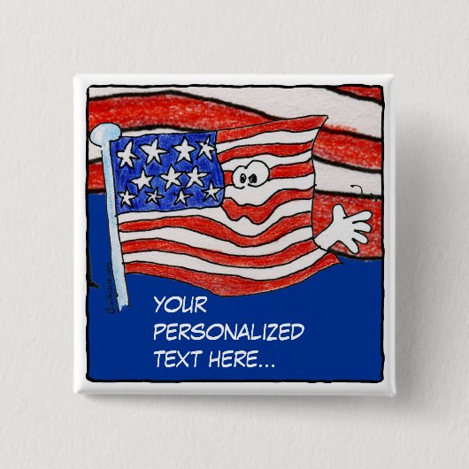 Amerikaanse vlag Persoonlijke pincode/Button Vierkante Button 5,1 Cm (Voorkant)