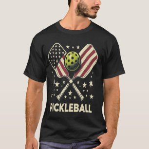 Amerikaanse Vlag Pickleball Lover Patriottische pi T-shirt