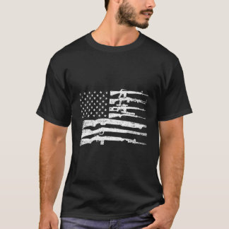 Amerikaanse vlag Pistolen Vintage 2e wijziging Pro T-shirt