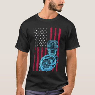 Amerikaanse Vlag Piston Spierauto 9 T-shirt