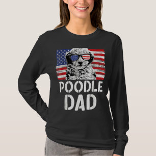 Amerikaanse vlag poedel papa dog voor vaders T-shirt