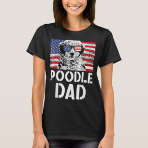 Amerikaanse vlag poedel papa dog voor vaders T-shirt