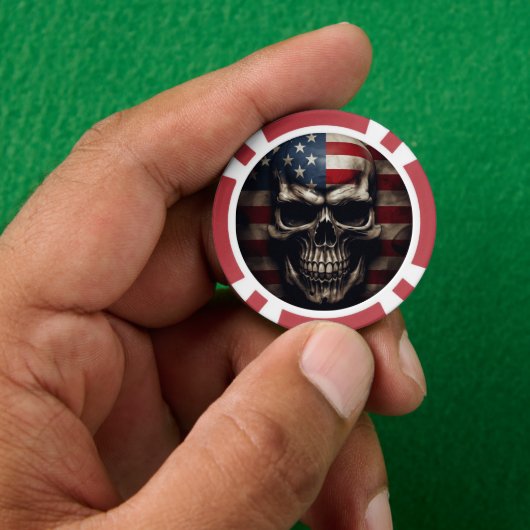 Amerikaanse vlag poker chips (Hand)