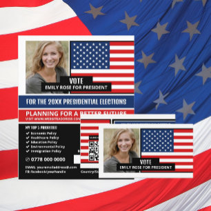 Amerikaanse vlag, politieke campagnevoerder Advert Flyer