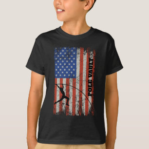 Amerikaanse vlag polsstokspringen - verontruste lo t-shirt