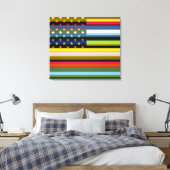 Amerikaanse vlag Pop Art 6 Canvas Afdruk (Insitu (Slaapkamer))