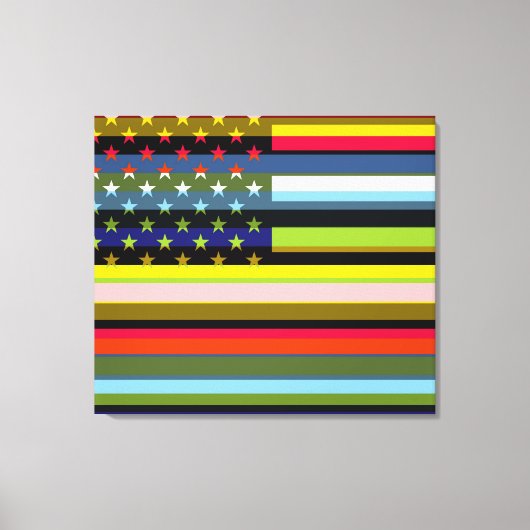 Amerikaanse vlag Pop Art 6 Canvas Afdruk (Voorkant)