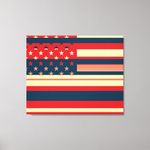Amerikaanse vlag Pop Art Canvas Afdruk