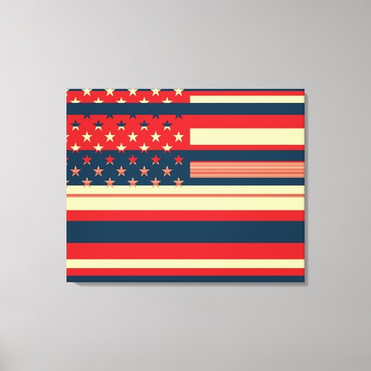 Amerikaanse vlag Pop Art Canvas Afdruk (Voorkant)