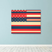 Amerikaanse vlag Pop Art Canvas Afdruk (Insitu (Houten vloer))