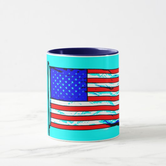 Amerikaanse vlag Pop Art Cup Mok (Midden)