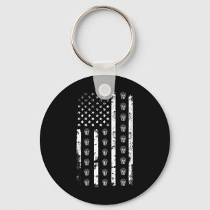 Amerikaanse Vlag Popcorn Eten Usa Patriottisme Pat Sleutelhanger