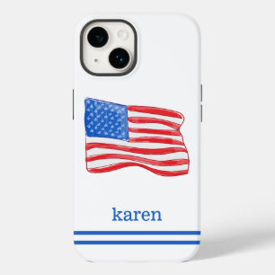 Amerikaanse vlag Preppy Custom Case-Mate iPhone 14 Hoesje