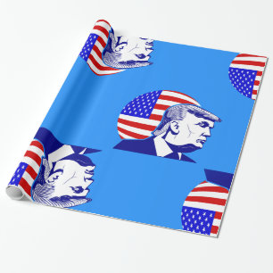 Amerikaanse vlag president Donald Trump Cadeaupapier