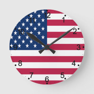 Amerikaanse vlag Pride Design-76353 Ronde Klok