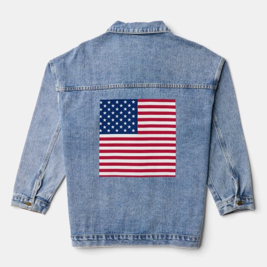 Amerikaanse Vlag Pride Design Denim Jacket (Achterkant)