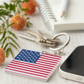 Amerikaanse Vlag Pride Design Sleutelhanger (Voorkant Rechts)