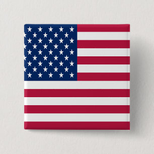 Amerikaanse Vlag Pride Design Vierkante Button 5,1 Cm