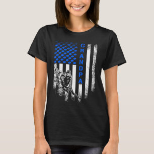 Amerikaanse vlag Proud Hockey Grandpa Sil T-shirt