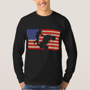 Amerikaanse vlag Quad ATV Wheelie Bike Rider Cool T-shirt