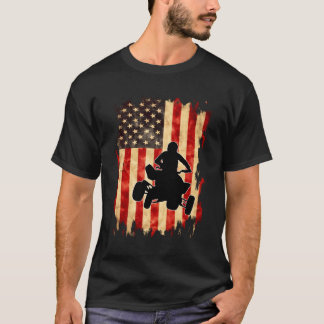 Amerikaanse Vlag Quad Bike Four Wheeler Motob T-shirt