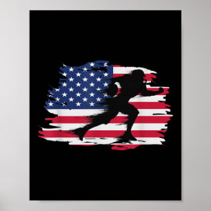 Amerikaanse vlag Quarterback Football Poster