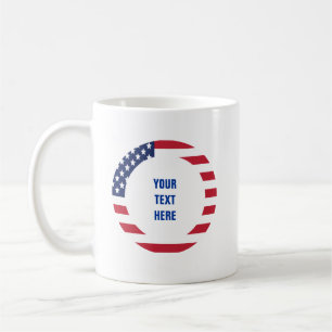 Amerikaanse vlag rand met aangepaste tekst koffiemok