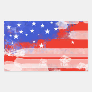 Amerikaanse vlag rechthoekige sticker