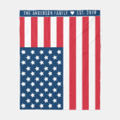 Amerikaanse vlag Red White Blue aangepaste monogra Fleece Deken (Voorkant)