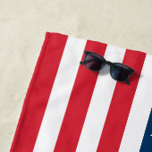 Amerikaanse vlag Red White Blue aangepaste monogra Strandlaken (In situ)