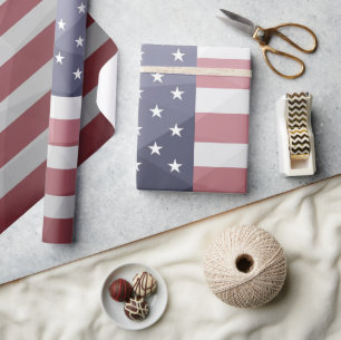 Amerikaanse vlag Red White Blue Geometric Mesh Pat Cadeaupapier