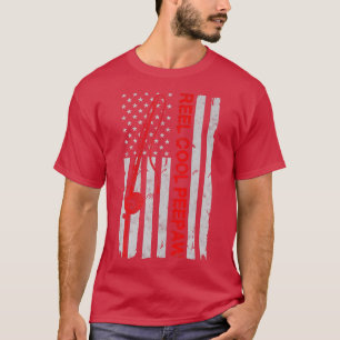 Amerikaanse vlag Reel Cool Peepaw Fisherman  F T-shirt