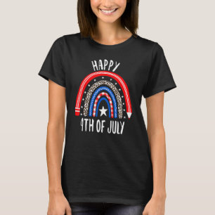 Amerikaanse vlag Regenboog Happy 4th of July USA K T-shirt