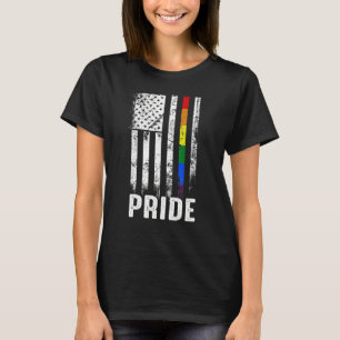 Amerikaanse vlag Regenboog Usa Gay Lgbetq Lgbt Pri T-shirt