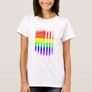 amerikaanse vlag regenbooglgbt t-shirt
