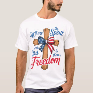 Amerikaanse Vlag Religieus Geloof 4 juli Vrijheid T-shirt