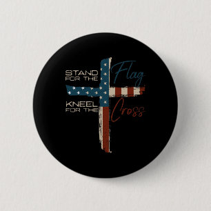 Amerikaanse Vlag Religieuze Quote 4 Juli Christeli Ronde Button 5,7 Cm