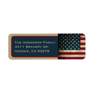 Amerikaanse Vlag Retouradres Label