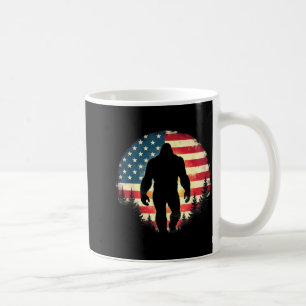 Amerikaanse Vlag Retro Bigfoot Sasquatch Wandelen Koffiemok