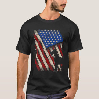 -Amerikaanse vlag Retro Giant Schnauzer Dog 4T T-shirt