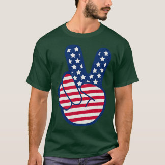 Amerikaanse vlag retro hand stress t-shirt