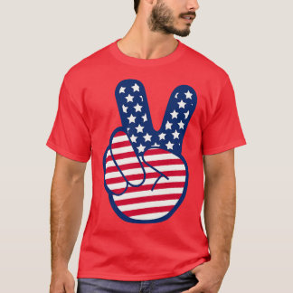 Amerikaanse vlag retro hand t-shirt