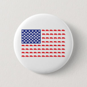 Amerikaanse vlag Rhinoceros Ronde Button 5,7 Cm