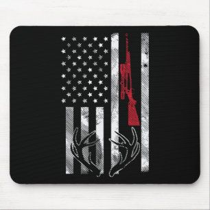 Amerikaanse vlag Rifle Antler Deer Hunting Hu Muismat
