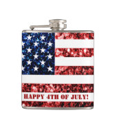 Amerikaanse vlag rode blauwe sparken Happy 4 juli  Heupfles (Voorkant)