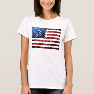 Amerikaanse vlag rode en blauwe muggen t-shirt
