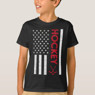 Amerikaanse vlag Rode ijshockey Patriottische Pla T-shirt