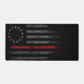 Amerikaanse vlag rode lijn eerste responder bureaumat (Voorkant)