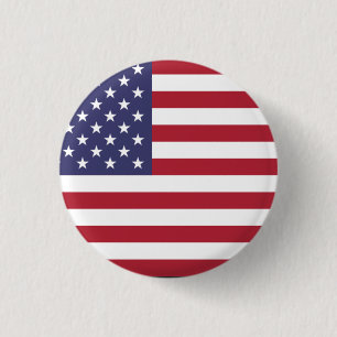 Amerikaanse vlag rode witte en blauwe Button