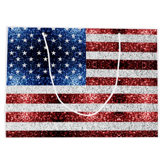 Amerikaanse vlag rode witte snuitjes groot cadeauzakje (Achterkant)